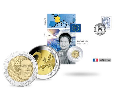 Enveloppe numismatique 2 Euros « Simone Veil »